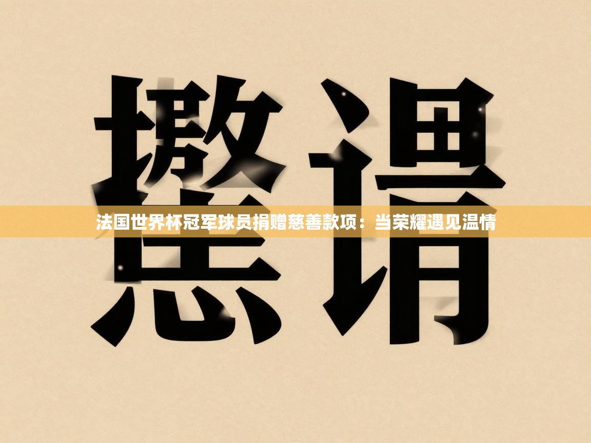 法国世界杯冠军球员捐赠慈善款项：当荣耀遇见温情  第1张